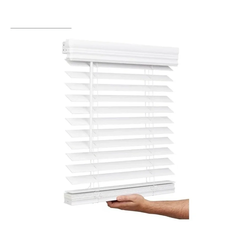 Lotus & Windoware Cordless 2in Faux Wood Blind 45x48 Bright White‎ Indoor Use